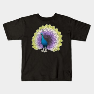 Non-Binary Pride Peacock Kids T-Shirt